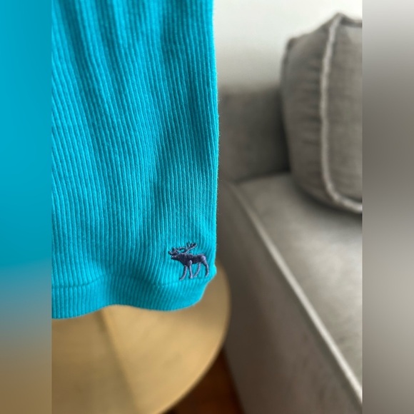 Abercrombie Blue turquoise Vintage Slim Fit Y2K 90’s Fairy Emo Top Size S - Picture 4 of 8